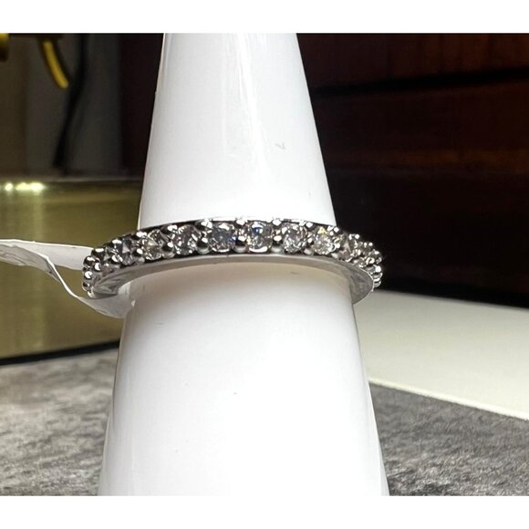 Ring Bomb Party Ring, NWOT, size 7, clear stones on silver color band - Picture 2 of 6